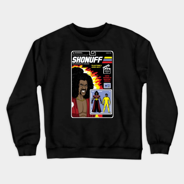 Shonuff Action Figure Crewneck Sweatshirt by BlackActionTeesOnDemand
